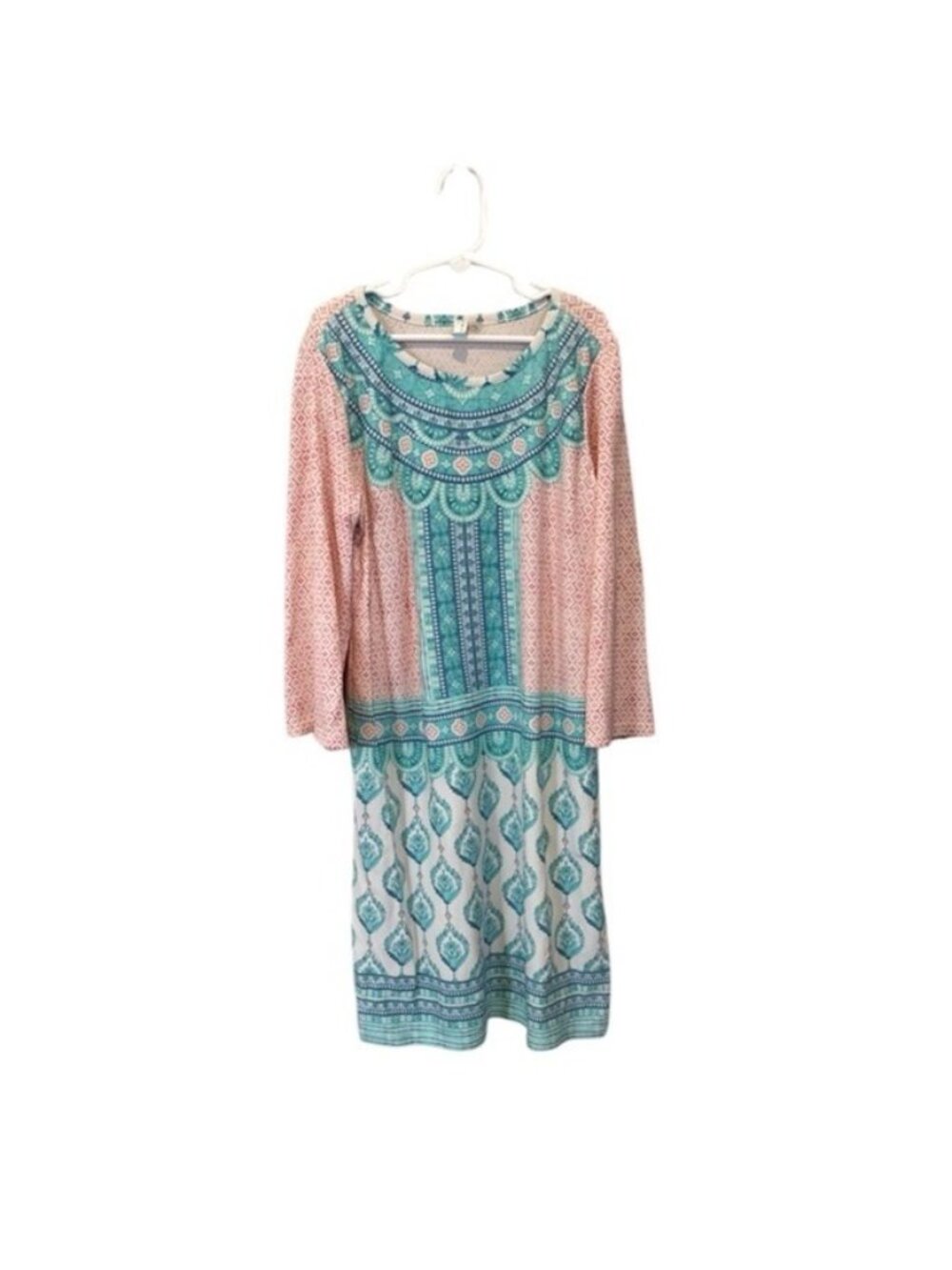 Cabana Life Girl Stretch Knit Swim Suit Cover Up Tunic Size 10 Dress Long Sleeve